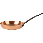 Cuisine Romefort | pure copper frying pan &Oslash; 9.5 in, thick-walled | skillet made of solid copper without coating (Medium)
