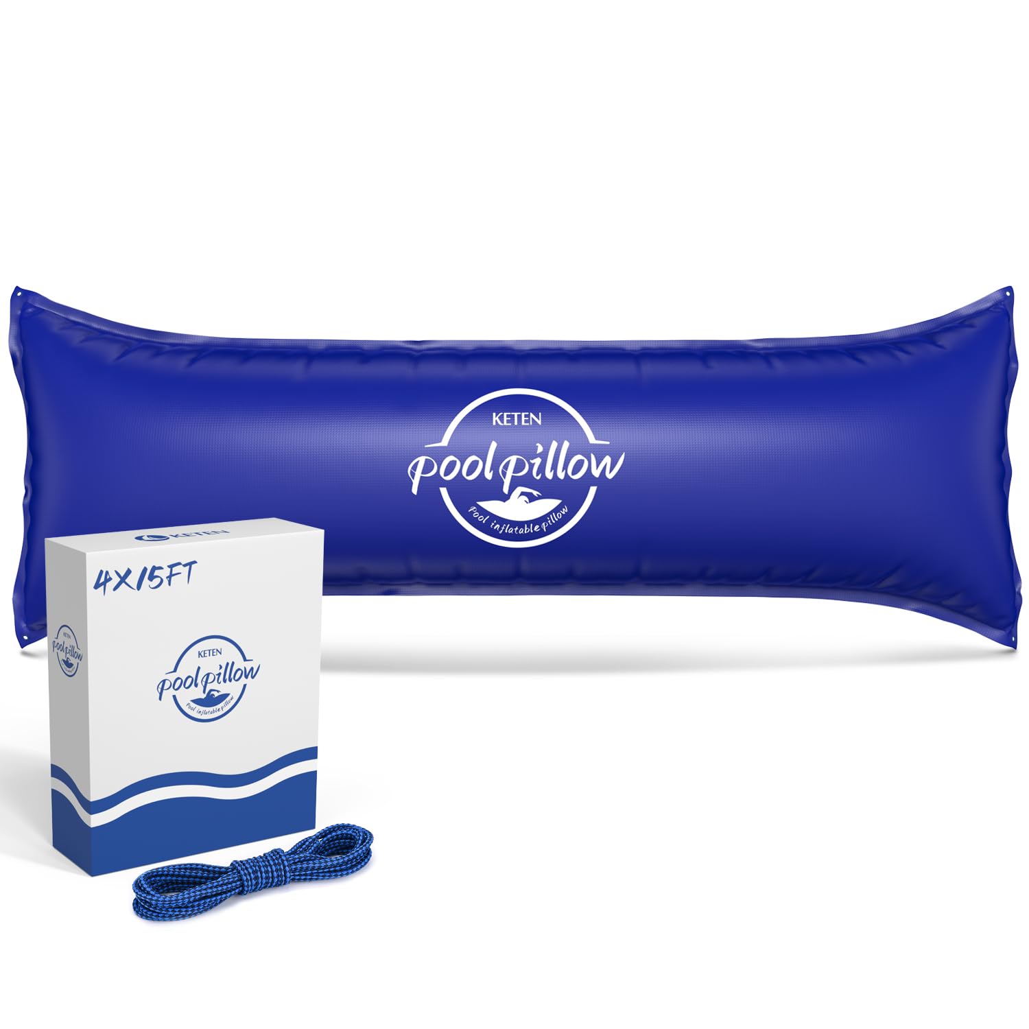 Photo 1 of Keten Pool Pillows for Above Ground Pools 4x15FT, Heavy Duty Extra Durable 0.4 mm PVC Winter Pool Air Pillow, Rope Included