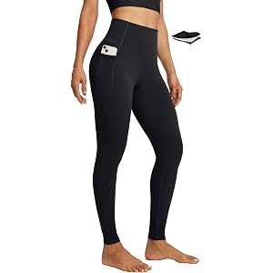 IUGA Workout Leggings with Pockets for Women Tummy Control Yoga Pants | Compression, High Waisted, No Front Seam, Soft 4-Way