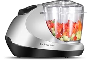 La Reveuse Electric Mini Food Chopper, Vegetable Fruit Cutter, Meat Grinder Mincer, Small Food Processor with 1.3-Cup Prep Bo