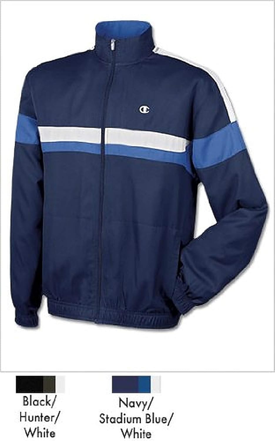 Champion Woven Men's Track Jacket, XXLBlack/Hunter/White