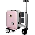 SE3S 20L Smart Rideable Suitcase with 2 Batteries/Transparent Dust Cover, Electric Suitcase Can be Boarded, 73.26WH Removable Battery, Aluminum Alloy Frame, Load 110kg,for Adults Travel ,Pink