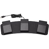 GOWENIC USB Triple Foot Switch Pedal, Multifunctional Wired USB Foot Switch Pedal Three Program Computer Keyboard Mouse Game Action for PC Video Game (Mechanical Switch)