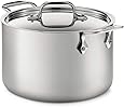All-Clad BD552043 D5 Brushed 18/10 Stainless Steel 5-Ply Bonded Dishwasher Safe Soup Pot with Lid Cookware, 4-Quart, Silver