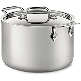 All-Clad BD552043 D5 Brushed 18/10 Stainless Steel 5-Ply Bonded Dishwasher Safe Soup Pot with Lid Cookware, 4-Quart, Silver