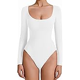 Avidlove Bodysuits for Women Long Sleeve Body Suits Womens Scoop Neck Bodysuit Double Lined Tops