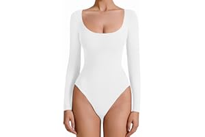 Avidlove Bodysuits for Women Long Sleeve Body Suits Womens Scoop Neck Bodysuit