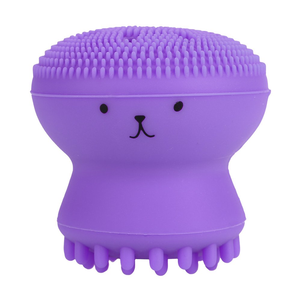 Soft Silicone Face Cleansing Brush, Exfoliating Grease Removal Massage Face Brush, Fashion Face Cleansing Tool(Purple)