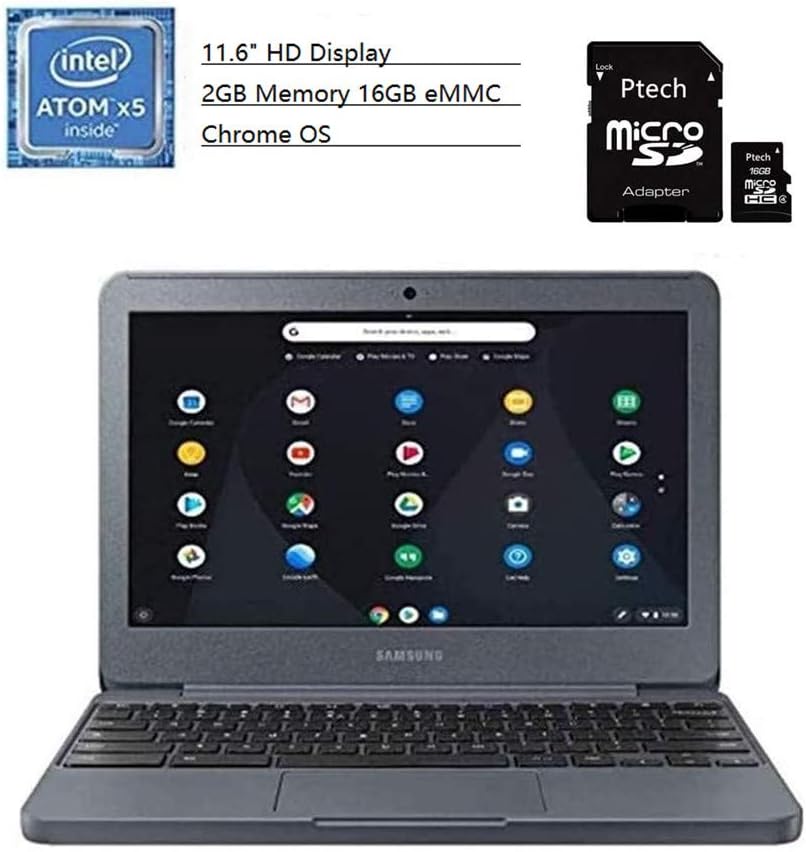 Samsung Chromebook 4 11.6" Laptop, Intel Celeron N4000, 4GB Memory 32GB eMMC SSD, Chrome OS(Google Classroom or Zoom Compatible), Bundled with TSBEAU 16 GB Micro SD Card
