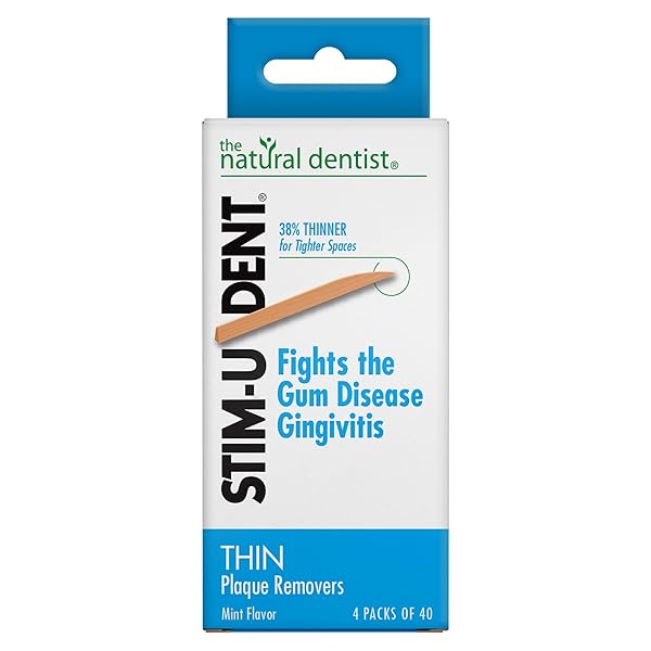 THE NATURAL DENTIST STIM-U-DENT PLAQUE REMOVERS, THIN, MINT FLAVOR -160 CT.