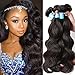 Donmily Hair Indian Body Wave Human Hair Weave 3 Bundles 100% Unprocessed Remy Virgin Hair Natural Black Color 285g (8