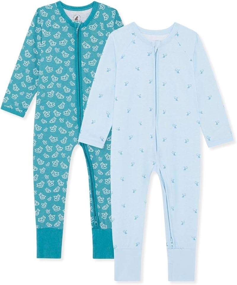Bramble & Bear Unisex Baby Sleepsuits 2 Pack Tawny Teal 9-12 Months UK