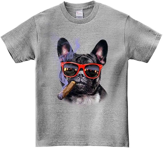 Amazon ノーブランド品 ブルドッグ たばこ サングラス いぬ 犬 メンズ 半袖 Tシャツ オリジナルプリント 通販