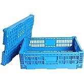 QTJH Collapsible Storage Bin Containe，43 Liter Transfer box,crate Transit storage of various items (23.6" L x 15.7" W x 7.1" H)
