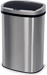 NETTA 50L Sensor Bin Kitchen Automatic Motion Infrared Lid Non-Skid Base Silver