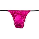 SilRiver Men's Silk Satin Thong Pouch T - Back Bikini G-String Underwear