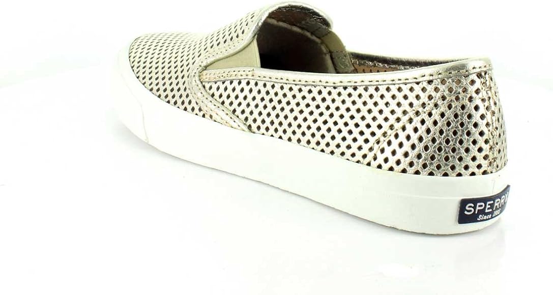 sperry seaside perforated sneaker platinum