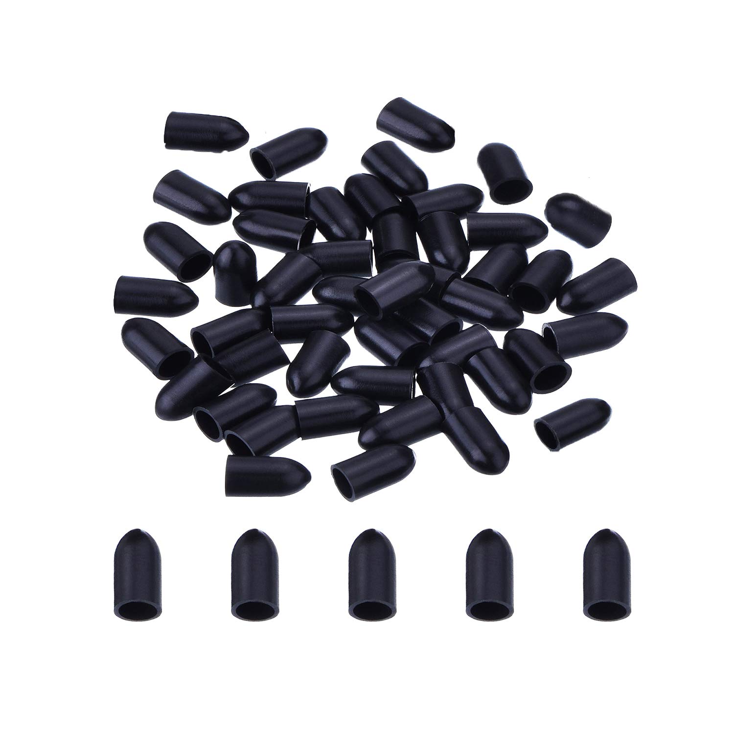 YouU Pour Spot Caps Pourer Covers Liquor Caps Bottle Spout Dust Protection for Liquor Bottles Black 50 Pcs