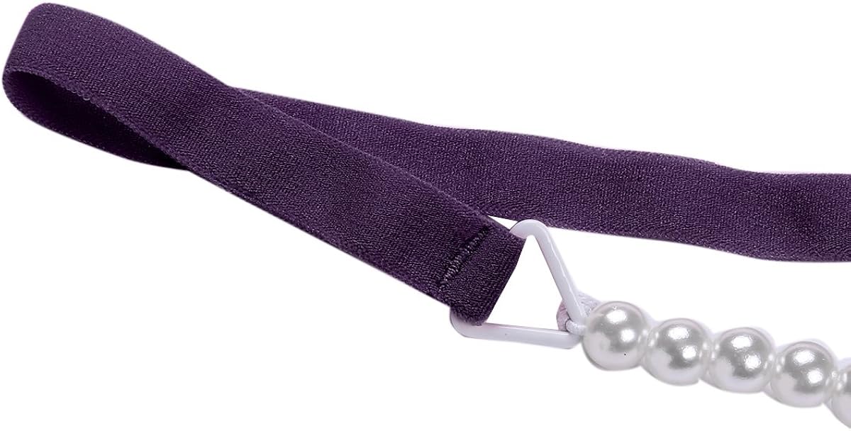 ranrann Womens Sexy Pearls Mini G-String Thongs Underwear T Back Massage Chain Bikini Briefs Purple One Size: Clothing