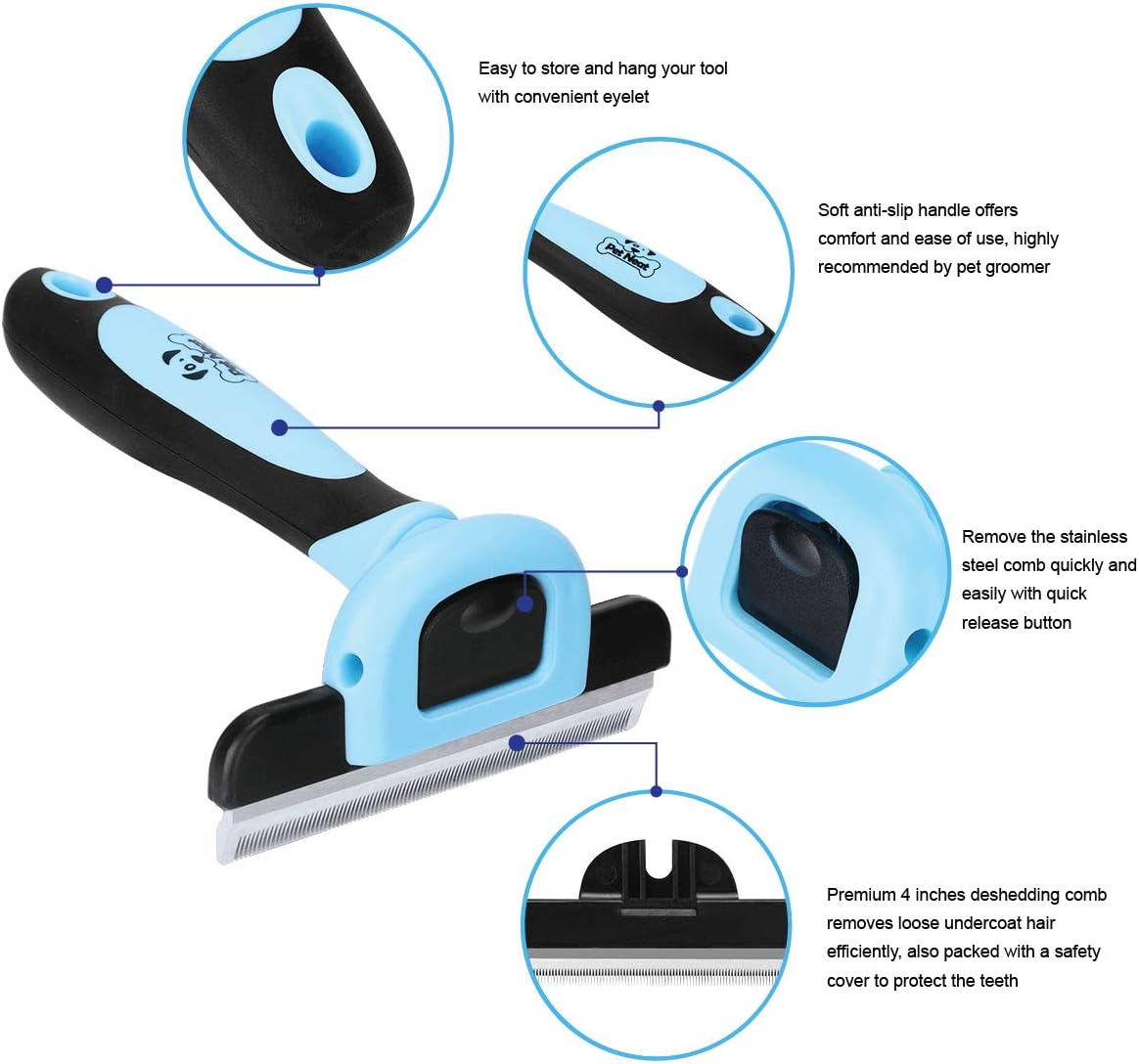 Pet Grooming Brush Effectively Reduces Shedding by Up to 95% Professional Deshedding Tool for Dogs and Cats