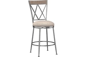 Hillsdale Stewart Indoor/Outdoor Swivel Counter Height Stool, Aged Pewter