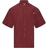 Bamboo Cay Men's Paradise Roll Camp Shirt (4X-Large, Burgundy)