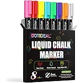 GOTIDEAL Chalk Markers, 8 Colors Liquid Chalk Markers for Blackboard Chalkboard Calendar Glass Neon Pens, Washable Window markers Paint and Drawing for Car, Auto, Bistro,Mirror Wet Erase Chisel Tip