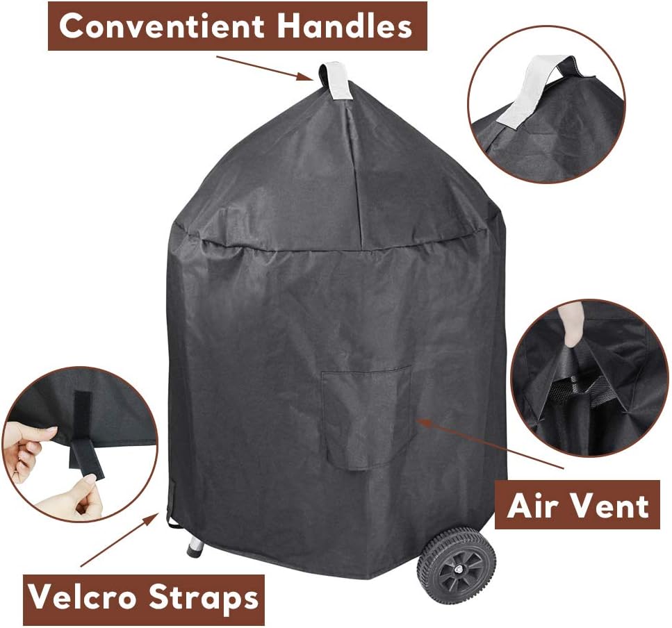 Denmay Grill Cover for Weber 57CM Premium Charcoal Grills, SUNLIFER Charcoal BBQ Grill - Image 4