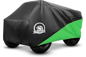 COVERVIN ATV Cover Heavy Duty Waterproof Oxford Fabric Protective 4 Wheeler Quad Cover Durable All Weather for 100 Inch Most Four Axle Vehicles Kawasaki Honda Polaris Yamaha (XXXL Green)