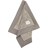 Ultra-Soft Lovey Plush Security Blanket - Baby Essentials, Newborn Essentials, Ultra-Soft Plush Baby Blanket with Satin Trim – 16" x 16" (Gray)