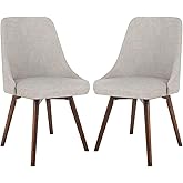 2PCS Solid Wood Dining Chair, Comfortable Upholstered Tech Cloth Leisure Chair, Bedroom Dressing Chair, Home Backrest Chair (