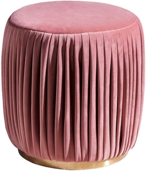 CYQ Otomanas Redondas de Terciopelo, reposapiés tapizado Suave con Base