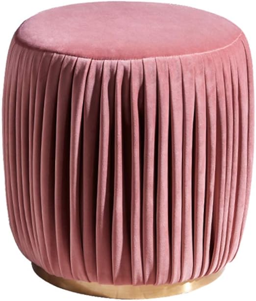 CYQ Otomanas Redondas de Terciopelo, reposapiés tapizado Suave con Base