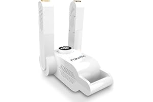 Pukomc Portable Boot Dryer with Timer & Auto Shut-Off, 180° Adjustable Telescopic Arm, Quick Drying for Boots, Gloves & Hats, White