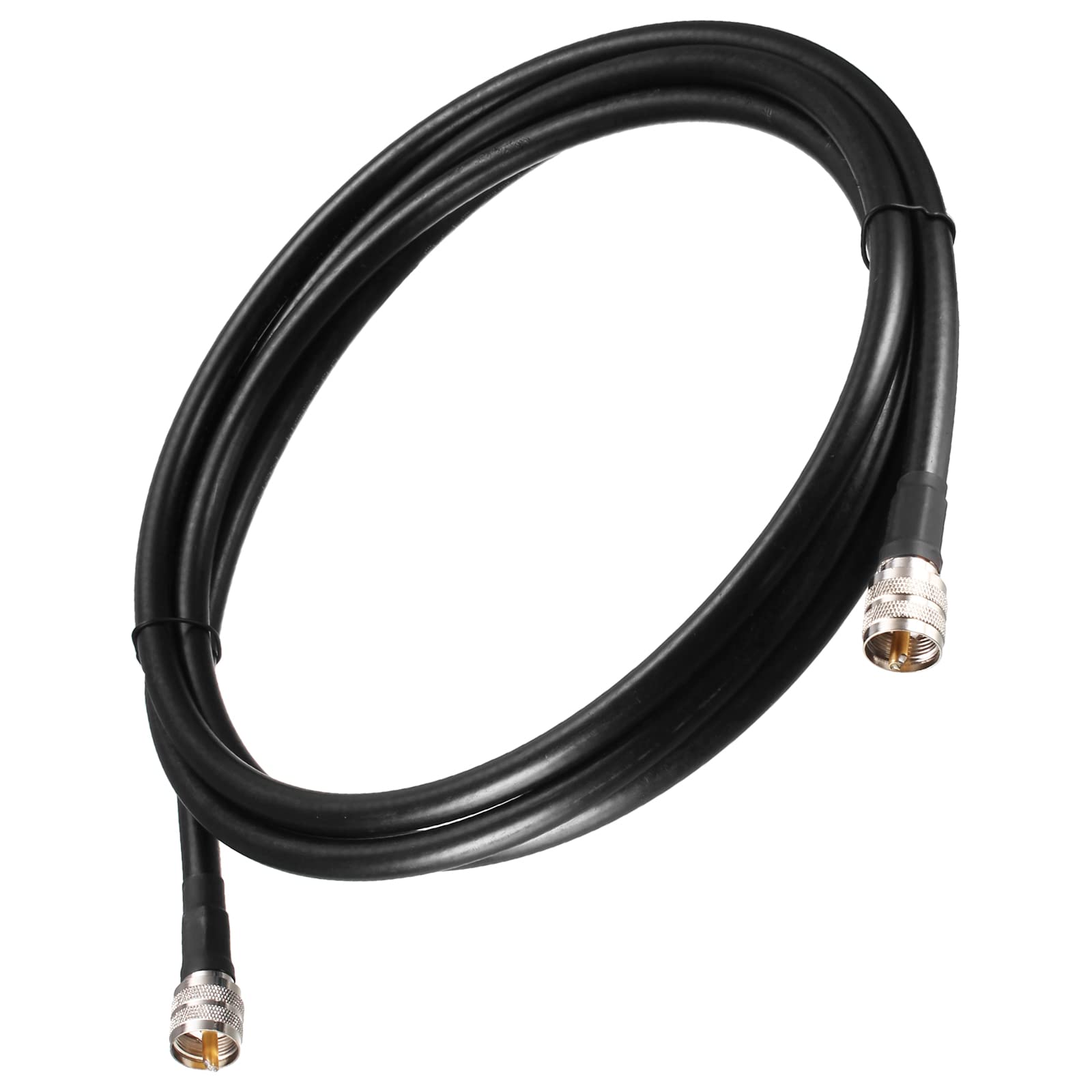 Rebower RG8 Coaxial Cables UHF (PL259) Male to UHF (PL259) Male, [for Antenna Radio Transceiver] - 10Feet / 50 Ohm/Black/ 1Pcs