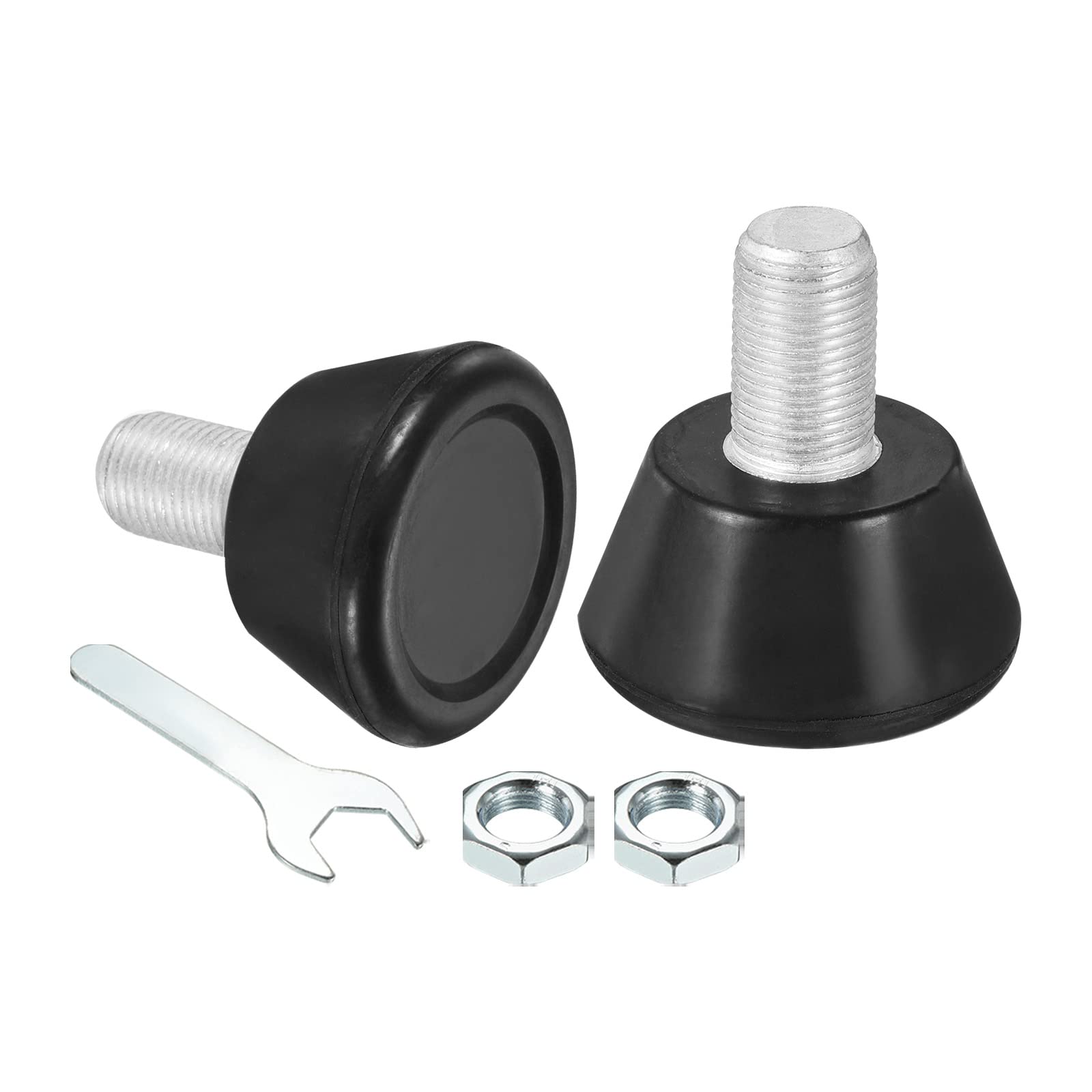 PATIKIL Roller Skate Toe Stops with 0.6'' Bolts, 1 Pair 82A Rubber Brake Stoppers Block for Roller Skate Accessories Replacement, Black