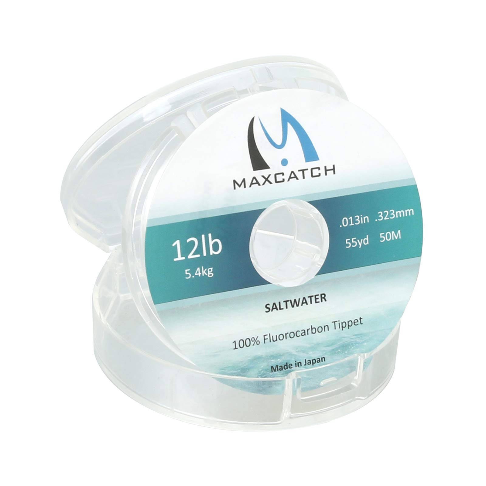 MAXIMUMCATCH Maxcatch Fluorocarbon Fly Fishing Tippet Material Leader Line –Virtually Invisible – 55yards 0X-6X (Made in Japan) (Saltwater Fluorocarbon, 20lb-55yd)