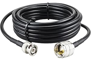 Boobrie PL259 to BNC 16.4ft UHF PL-259 Male to BNC Male Antenna Jumper RG58 Coax Cable for Handheld CB Radio, Amateur Radio, SWR Meter