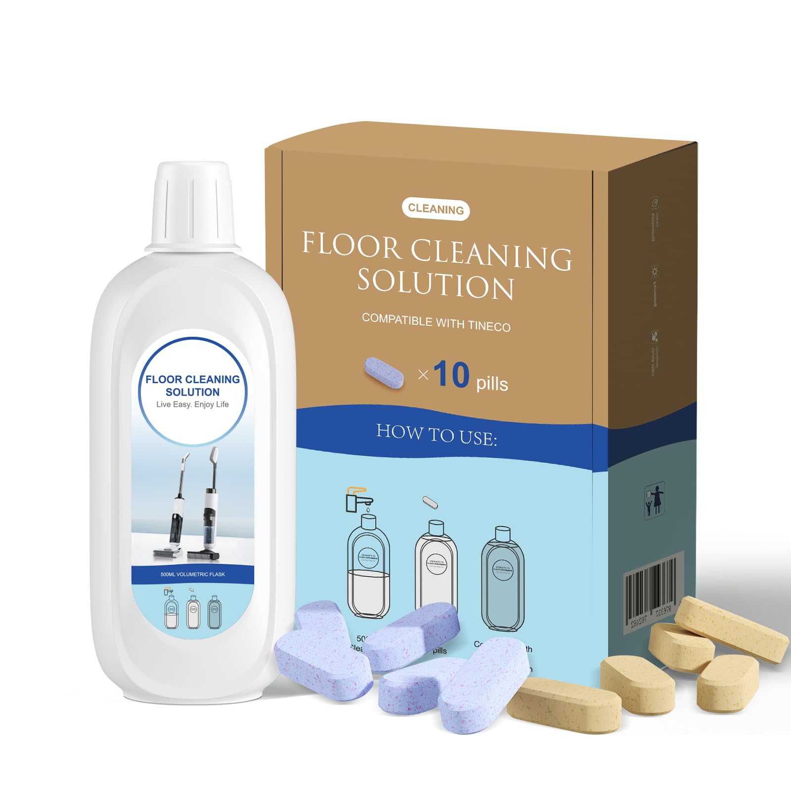 Photo 1 of 10 Bottles Compatible with Tineco Cleaning Solution Pet 500ml Per Bottle Lavender Scents and Orange Scents Floor Cleaner Compatible with All Robot Vacuums with Mopping and Cordless Wet/Dry Vacuum