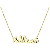 Yiyang Personalized Name Necklace 18K Gold Plated Stainless Steel Pendant Jewelry Birthday Gift for Girls
