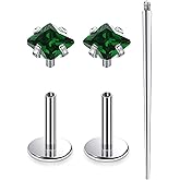 Xnsjeyy 20G 18G 16G Astm F136 Titanium Internal Thread Flat Back Earrings Nose Studs Tragus Helix Conch Cartilage Lobe Earrings Medusa Labret Snake Bite Monroe Lip Ring Piercing Jewelry For Women Men