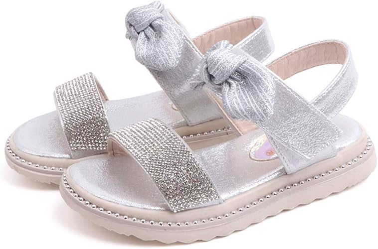 Amazon Jinpin 子供サンダル ガールズ サンダル 子供靴 キッズ シューズ ドレスシューズ 靴 子供 ビーチサンダル 女の子 ベビー スリッパ キラキラ 可愛い きれいめ お嬢様 マジックテープ フォーマル 夏 リボン プリンセス サンダル