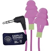Plugfones Basic Wired Earplug Headphones, OSHA Compliant Foam Work Earbuds | 26dB NRR, Purple Headphones That Look Like Ear Plugs, Hearing Protection for Construction, Safety Earphones, Racing Ear Buds
