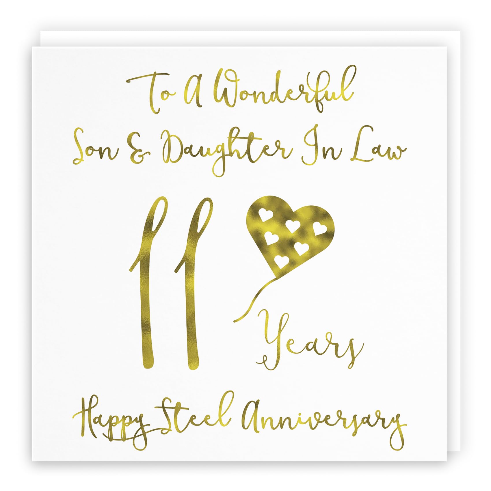 Hunts England - Son And Daughter In Law 11th Anniversary Card - To A Wonderful Son & Daughter In Law - 11 Years - Happy Steel Anniversary - Milano Collection — image 1