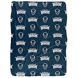 Howard University Blanket, 60"x80" Logo Pattern