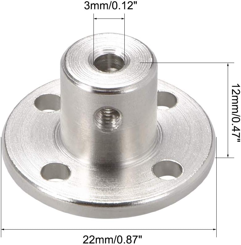 sourcing map 3mm Inner Dia H12*D10 Rigid Flange Coupling Motor Guide Shaft Coupler Motor Connector for DIY Parts - Image 4