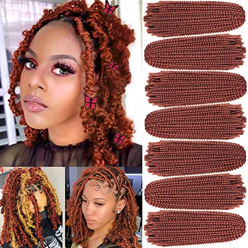 Xtrend 12 Inch 7 Packs Spring Twist Crochet Braids Hair For Distressed Butterfly Locs Copper Red Bomb Twist Crochet Hair For Black Women Synthetic Fluffy Hair Extension (350#) โ image 1