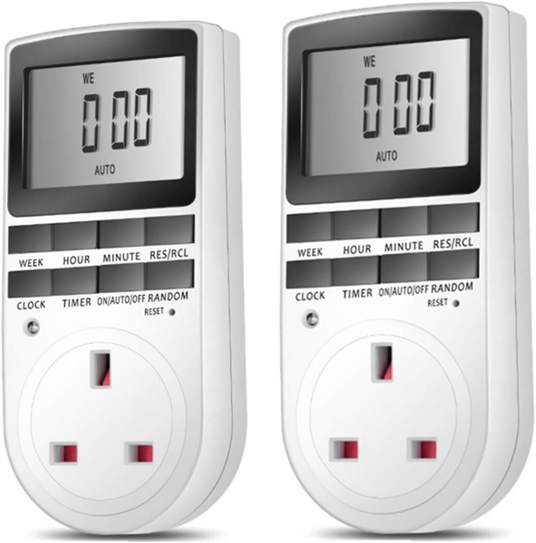 Misika 2 pack Timer Plug Socket, Digital Security Plug Programmable
