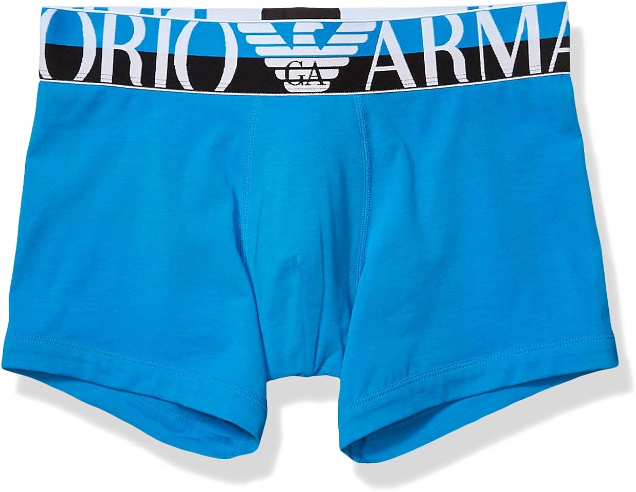 Emporio Armani Men's Megalogo Boxer Briefs, Cerulean, Medium Amazon.co