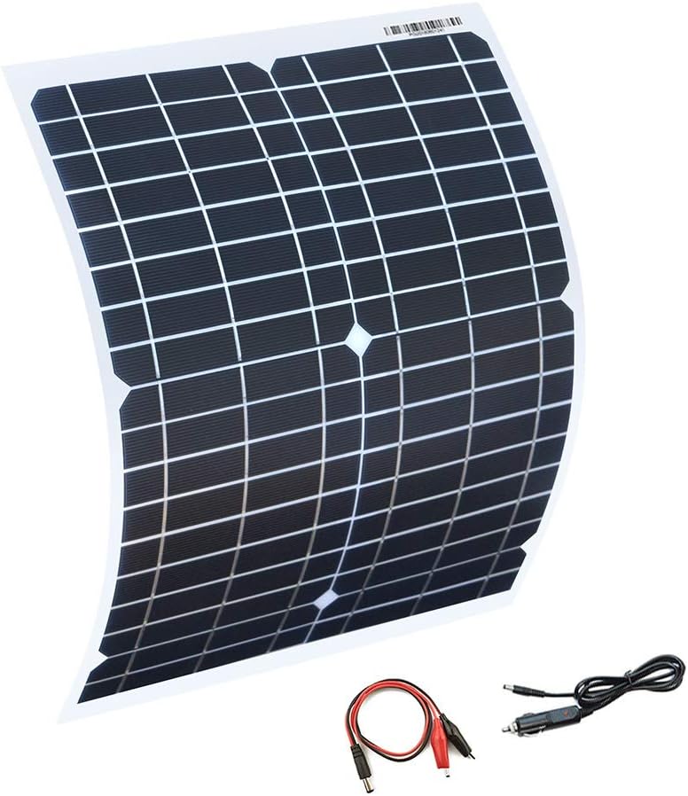 XINPUGUANG 20W 18v Semi Flexible Solar Panel Monocrystalline Cell Module with DC for Car Yacht Led Light RV 12v Battery Boat Outdoor Charger (20w-2)